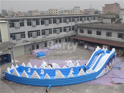 Snow Theme Large Inflatable Water Slides For Sale BY-GS-029